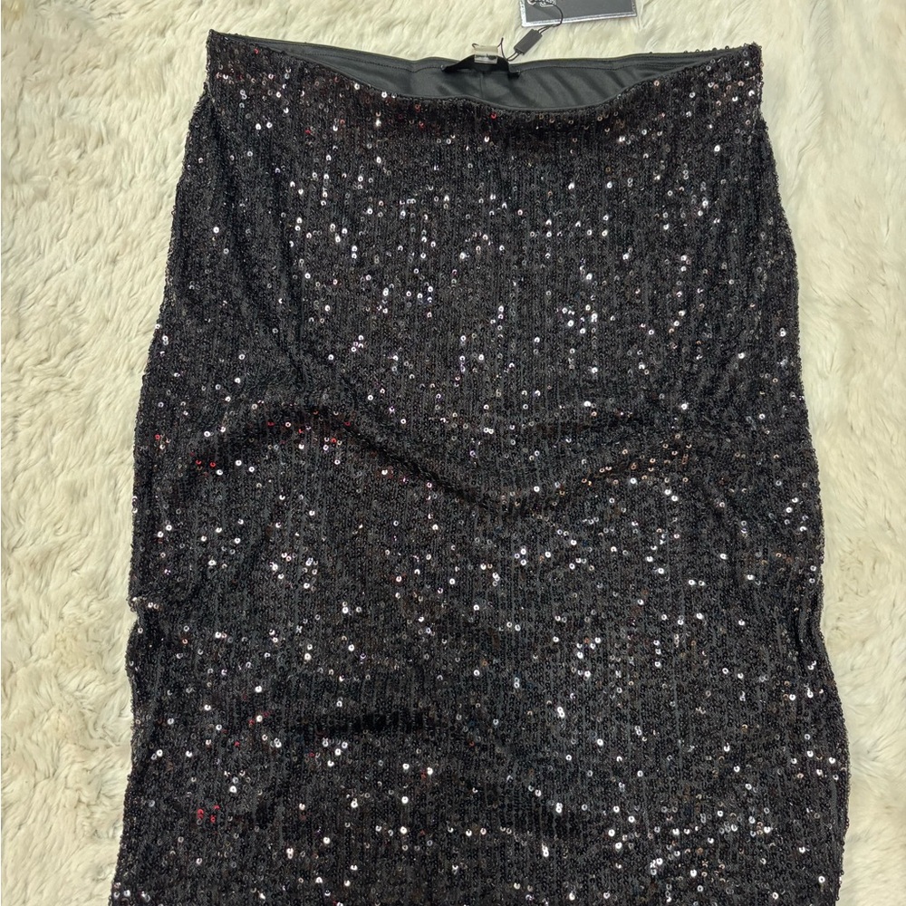 Cable & Gauge Black Sequin Pencil Skirt - Picture 4 of 5